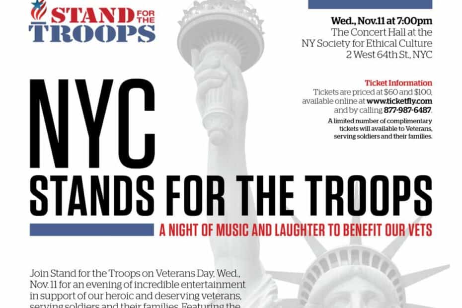 Image of NYC Stand for the Troops fundraiser poster