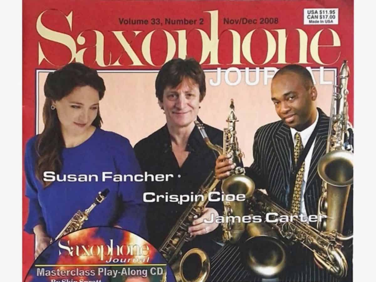 Crispin Cioe on the Cover Saxophone Journal